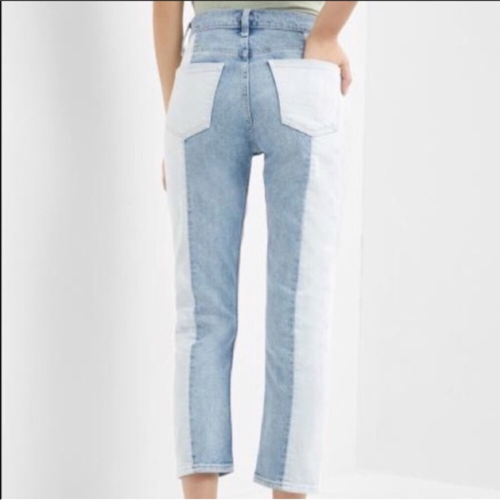 GAP • Two Tone Super High Rise Cuff Splice Jeans - Picture 2 of 16
